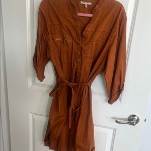 Speed Limit Rust color Button-Up Dress